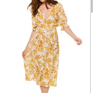 Faithful The Brand Button Up Floral Midi Dress